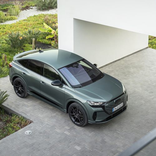 Sage green metallic, outdoor static photo, exterior, top view