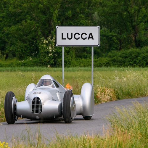 Audi recreated the Auto Union Lucca. Driving shot taken in Lucca, Italy, at the beginning of May 2026.